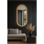 Lustro VELVET OVAL Glamour Premium – Owalne Lustro w Złotej  Ramie  podświetleniem LED do Sypialni, Przedpokoju i Salonu Biura